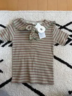 【新品タグ付】バースデイ &mignon セーラー襟ボーダーTシャツ 120