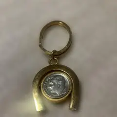 馬蹄型金色キーホルダー コイン付き