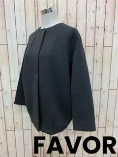 FAVORI⭐︎もちもち生地⭐︎ミニマム⭐︎ノーカラージャケットF【中古】D/B