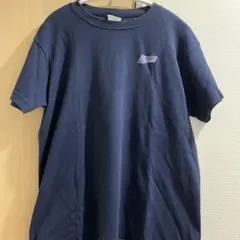【PUMA】 ロゴTシャツ 刺繍ロゴ 古着 ネイビー M