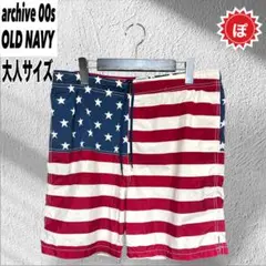 ✅00s OLD NAVY オールドネイビー USA 星条旗 ナイロン パンツ