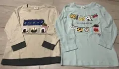 長袖カットソー 2枚セット ベージュ 水色