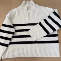 GU ストライプ ハイネックセーター