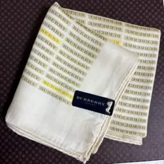 《未使用》ヴィンテージ　BURBERRY スカーフ　ハンカチ　タグ付き　全面ロゴ