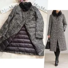 希少 極美品 マックスマーラ ビジュー リバーシブル ファー ダウン M 