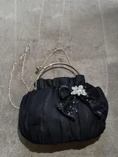 黒 リボン付き パーティーバッグ