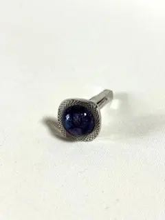 カフスボタン シルバー ブルー 星空 デザイン カフリンクス
