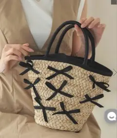 n*o様 【タグ付き未使用】DONOBAN カゴバッグ　ブラックのサムネイル