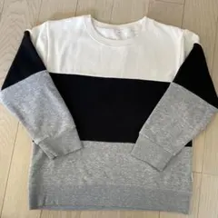 長袖スウェット ホワイト　ブラック　グレー 裏起毛　ボア140