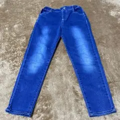 デニムパンツ ウエストゴム ブルー