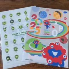 クリアファイル（日本館ハローキティ・ミャクミャク大屋根リング）＋おまけ