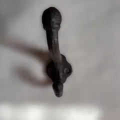 レトロ　鋳鉄製黒フック型インテリア小物