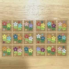 クラフトパンチ　花　クラフト紙　♡切手風シール♡