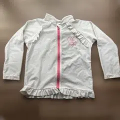 長袖ラッシュガード フリル付き ホワイト