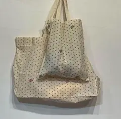 ［未使用］BONTON ボントン　エコバッグ　レッドL&ブラックSセット