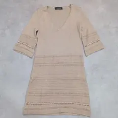 ユナイテッドアローズ アンゴラ混 透かし編み ニットワンピース 【S〜M相当】