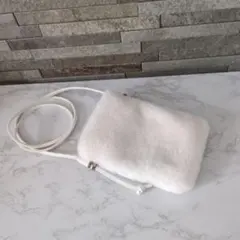 Francfranc ホワイトファーショルダーバッグ