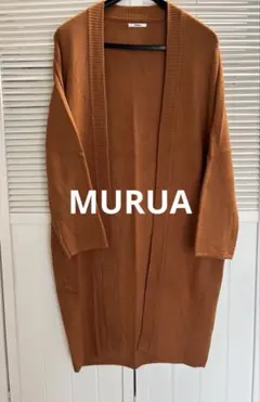 【MURUA 】オレンジ ニット ロングカーディガン 春・秋