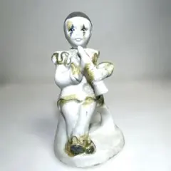 【美品】人形　ピエロ　陶器　置物　インテリア　工芸品　美術品　A1391 陶人形・ピエロ・アンティーク・インテリア・置物・No.210513-45