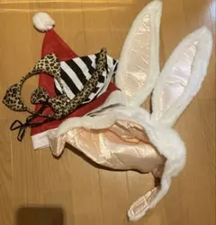 文化祭被り物まとめ売り　うさぎ　ヒョウ柄　囚人　サンタ