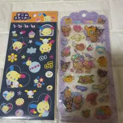 サンリオ ドロップジュエリーシール 日焼け ウサハナ　デニムステッカー