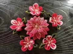 つまみ細工　花パーツ6個セット