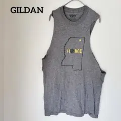 GILDAN ノースリーブタンクトップ グレー カッティングありのサムネイル