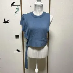 AZUL by moussy アシンメトリーフリルニットベスト