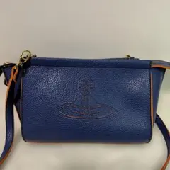【極美品】ヴィヴィアンウエストウッド オーブ レザー ショルダーバッグ ネイビー