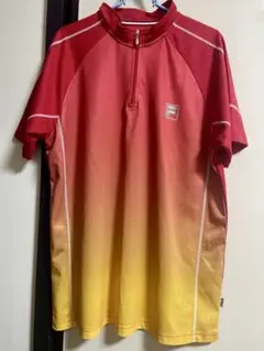 FILA ハーフジップ Tシャツ 赤黄色グラデーション