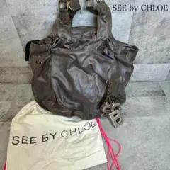 美品 SeeByChloe シーバイクロエ サテン巾着バッグ カーキ - メルカリ