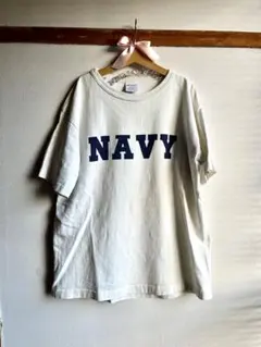 Champion Navyロゴ Tシャツ Mサイズ アイボリー　送料無料