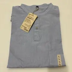 無印良品／ヘンリーネック半袖布帛Tシャツ