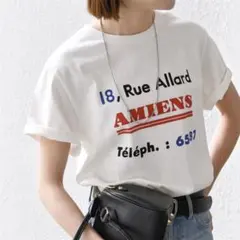 【SHIPS any 別注】La Hutte ラユット ロゴ Tシャツ 白 半袖のサムネイル