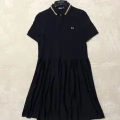 【美品✨】フレッドペリー 切替ポロワンピース ブラック ゴールド D3102 M