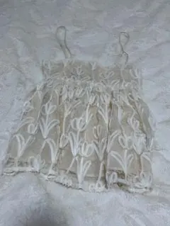 ビスチェ キャミワンピ 白 レース トップス 夏服