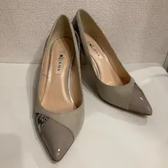 【超美品】DIANA　ダイアナ　パンプス　ポインテッドトゥ　グレー　パイソン