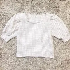 evelyn ギンガムチェックトップス