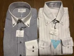 ストライプ ボタンダウンシャツ 2枚セット