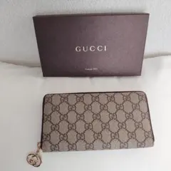 GUCCI 長財布　ラウンドファスナー　ダークブラウン