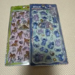 新作プチドロップステッカー　ディズニー　バンビ　スティッチセット