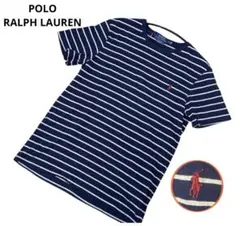 美品 ポロ ラルフローレン ボーダー クルーネック Tシャツ M 男女兼用 春夏