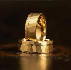ゴールド-ファセット多面式カットリング14号17号19号21号　男女