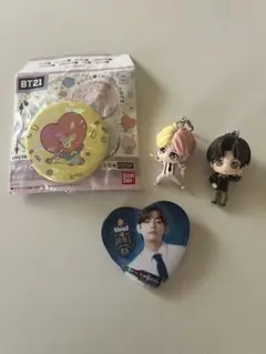 BT21 キーホルダーセット TATA & K-POP缶バッジ