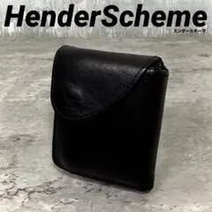 【名作！】エンダースキーマ レザー 黒 ミニ財布二つ折りウォレット コンパクトのサムネイル