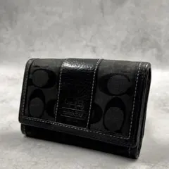 COACH シグネチャー ブラック レディース 折り財布 8567のサムネイル