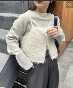 ⭐︎お値下げ中⭐︎ mystic ボアビスチェSETニット　アイボリー