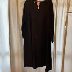 mizuiro ind 黒 長袖ひざ丈ワンピース