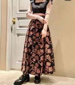リリーブラウン ジャガードコルセットスカート