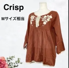 (B-309) Crisp 刺繍 レース コットン ブラウス 長袖 薄手 Fのサムネイル